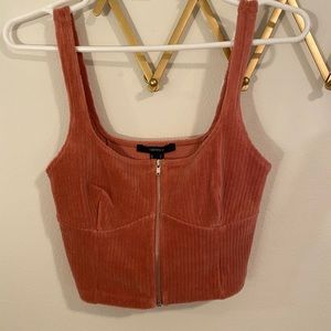 Forever 21 velvet zip top
